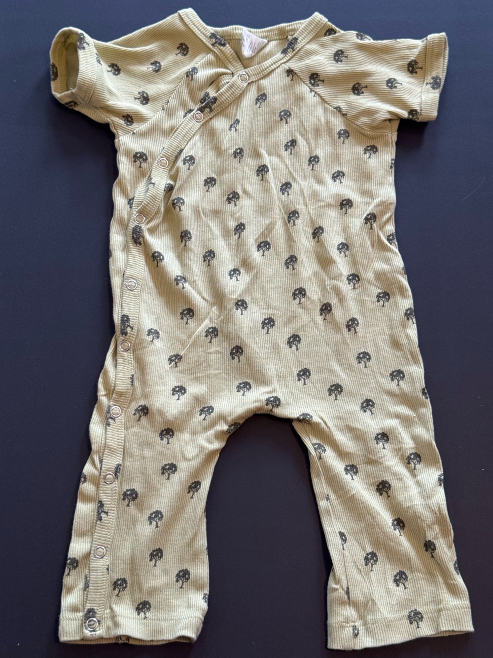 kate quinn Green Romper with Black Tree Print